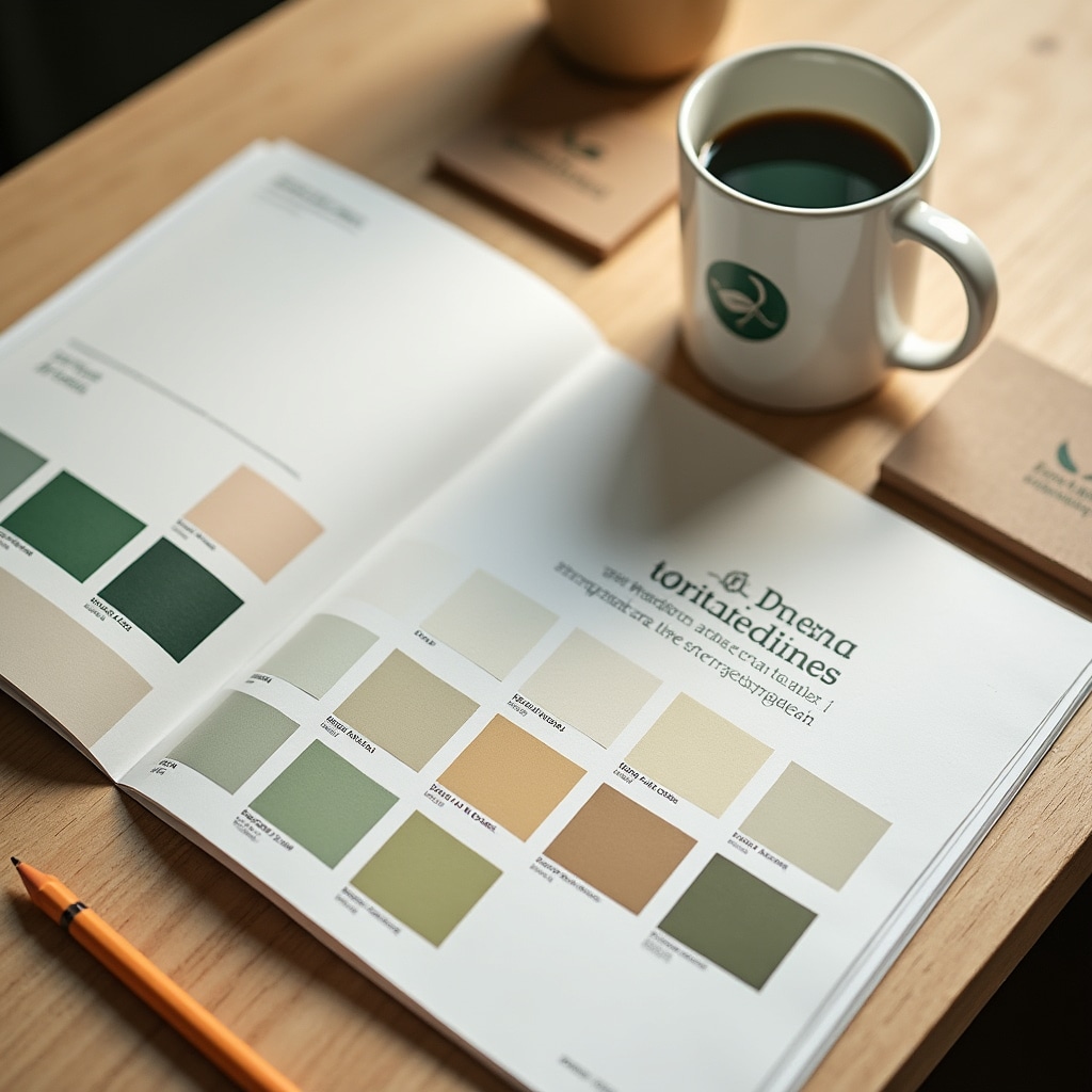 Tavola di design con loghi e palette colori per brand agricolo