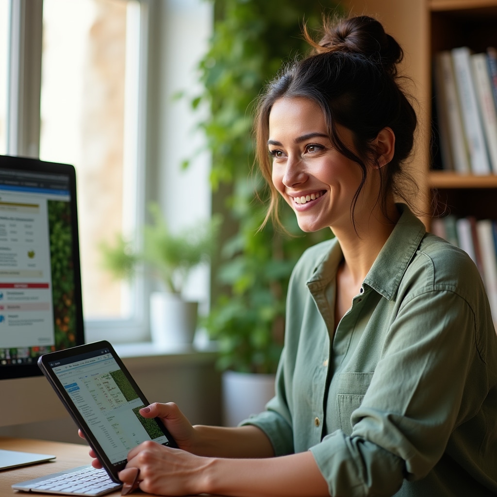 Schermata di gestione canali social media per azienda agroalimentare su tablet
